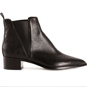 ACNE STUDIOS Black Pebbled Leather Jensen Ankle Booties 38 7.5 $560